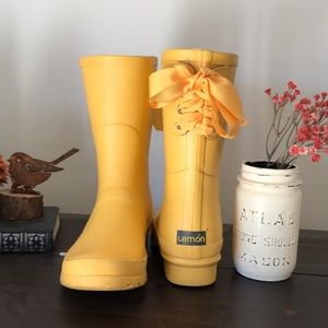 Yellow Lemon Rain Boots